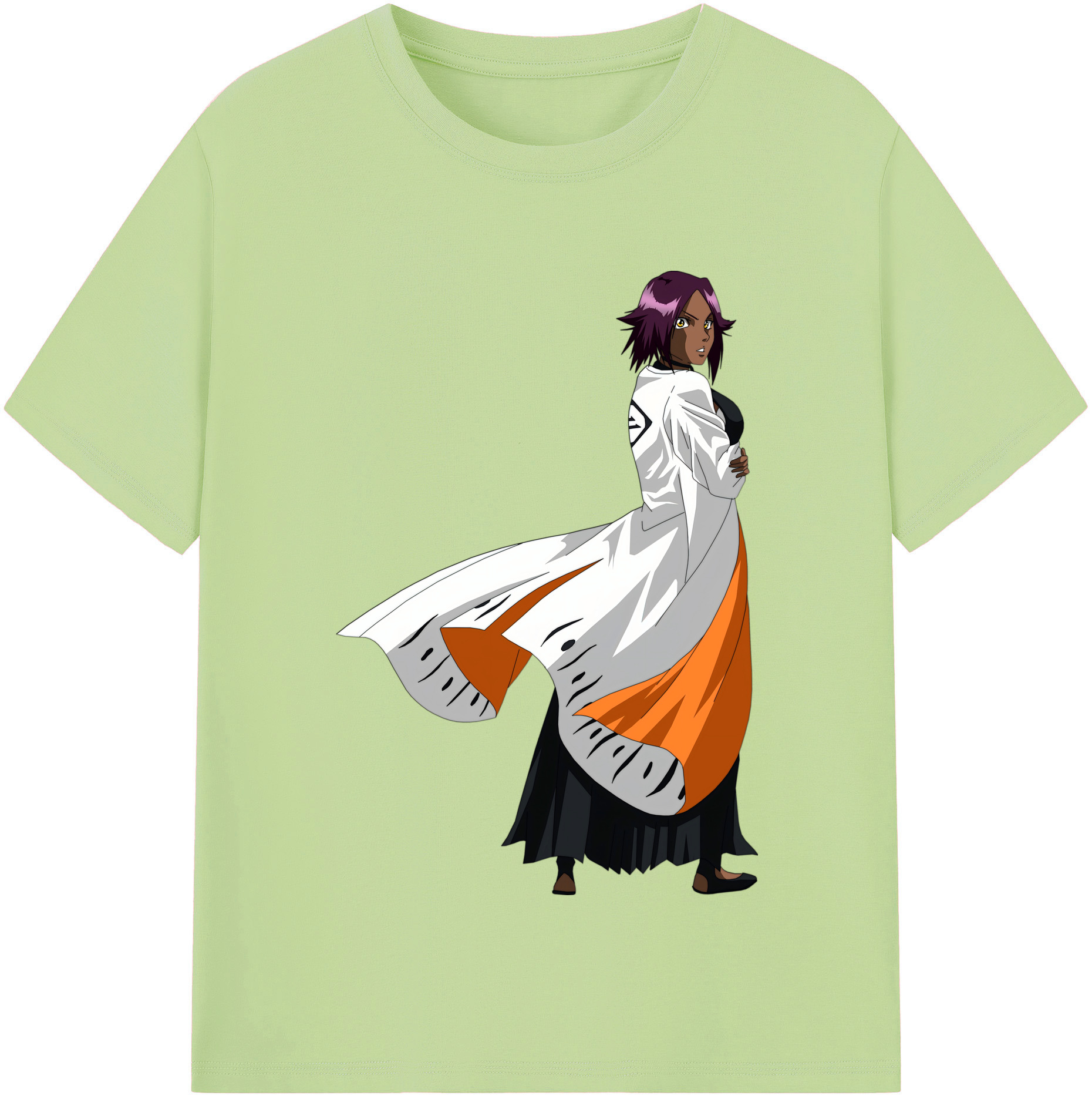 （画像用） ブリーチ 四楓院 夜一（しほういん よるいち） BLEACH Shihouin Yoruichi 綿100％半袖Tシャツ（フロントプリント）